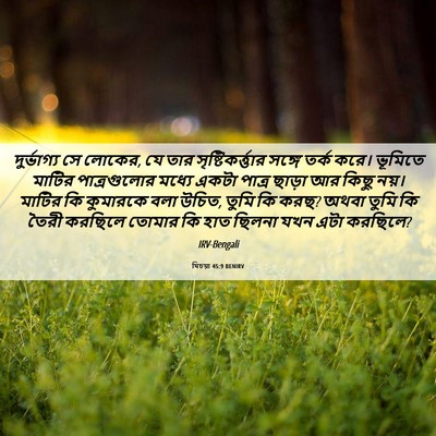 Picture 06 - যিচয়া 45:9 BENIRV - দুর্ভাগ্য সে - Bible Verse Picture