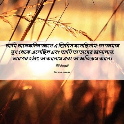 Picture 06 - যিচয়া 48:3 BENIRV - আমি অনেকদিন আগে এ - Bible Verse Picture