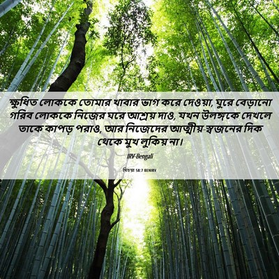Picture 06 - যিচয়া 58:7 BENIRV - ক্ষুধিত লোককে - Bible Verse Picture