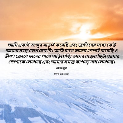 Picture 06 - যিচয়া 63:3 BENIRV - আমি একাই আঙ্গুর - Bible Verse Picture