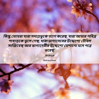 Picture 06 - যিচয়া 65:11 BENIRV - কিন্তু তোমরা যারা - Bible Verse Picture