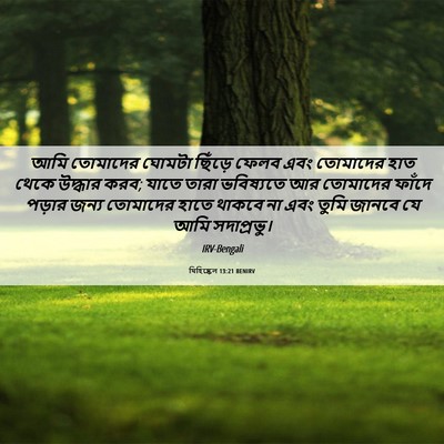 Picture 06 - যিহিষ্কেল 13:21 BENIRV - আমি তোমাদের ঘোমটা - Bible Verse Picture