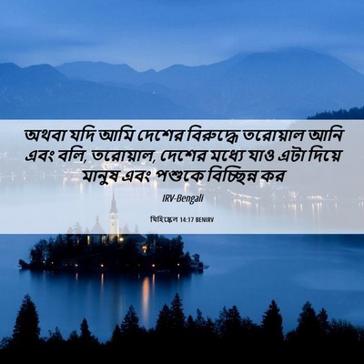 Picture 06 - যিহিষ্কেল 14:17 BENIRV - অথবা যদি আমি দেশের - Bible Verse Picture
