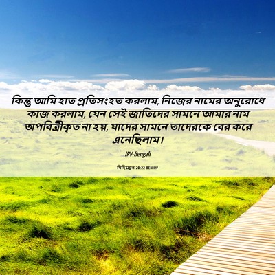 Picture 06 - যিহিষ্কেল 20:22 BENIRV - কিন্তু আমি হাত - Bible Verse Picture