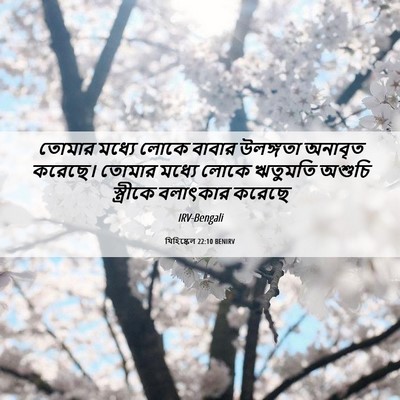 Picture 06 - যিহিষ্কেল 22:10 BENIRV - তোমার মধ্যে লোকে - Bible Verse Picture