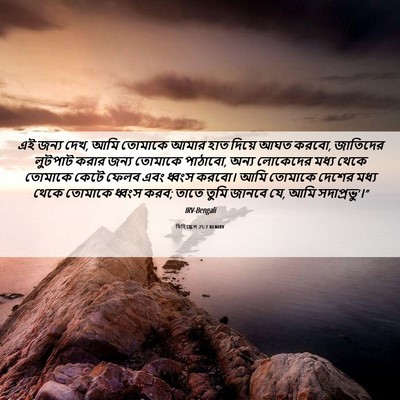 Picture 06 - যিহিষ্কেল 25:7 BENIRV - এই জন্য দেখ, আমি - Bible Verse Picture