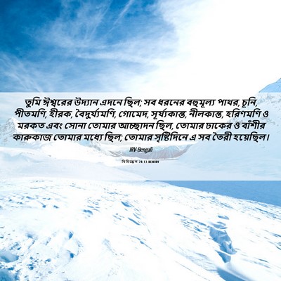 Picture 06 - যিহিষ্কেল 28:13 BENIRV - তুমি ঈশ্বরের - Bible Verse Picture