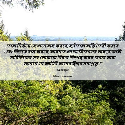 Picture 06 - যিহিষ্কেল 28:26 BENIRV - তারা নির্ভয়ে - Bible Verse Picture