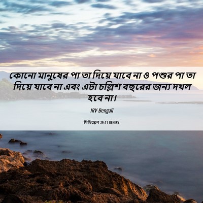 Picture 06 - যিহিষ্কেল 29:11 BENIRV - কোনো মানুষের পা তা - Bible Verse Picture