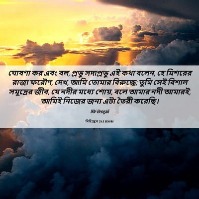 Picture 06 - যিহিষ্কেল 29:3 BENIRV - ঘোষণা কর এবং বল, - Bible Verse Picture