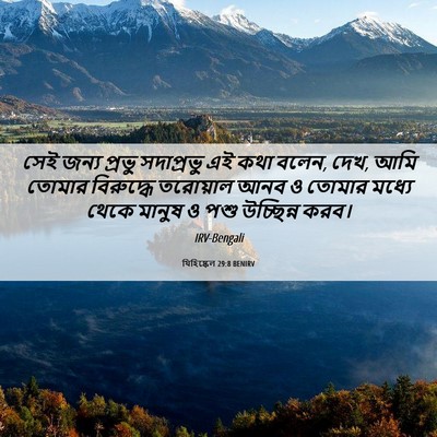 Picture 06 - যিহিষ্কেল 29:8 BENIRV - সেই জন্য প্রভু - Bible Verse Picture