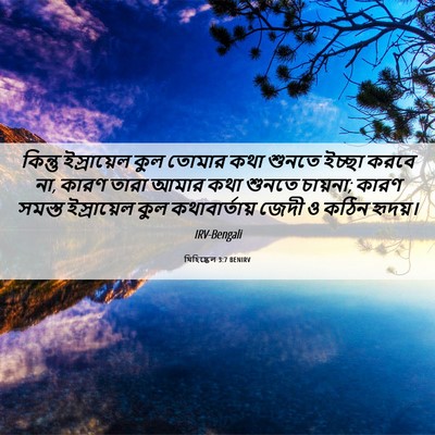 Picture 06 - যিহিষ্কেল 3:7 BENIRV - কিন্তু ইস্রায়েল - Bible Verse Picture