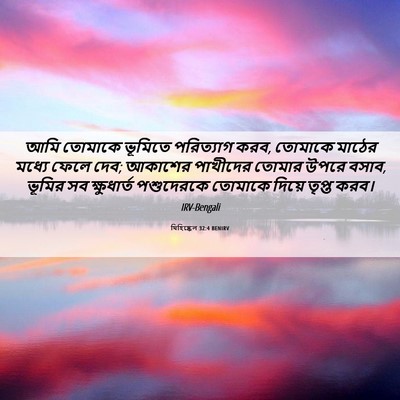 Picture 06 - যিহিষ্কেল 32:4 BENIRV - আমি তোমাকে ভূমিতে - Bible Verse Picture