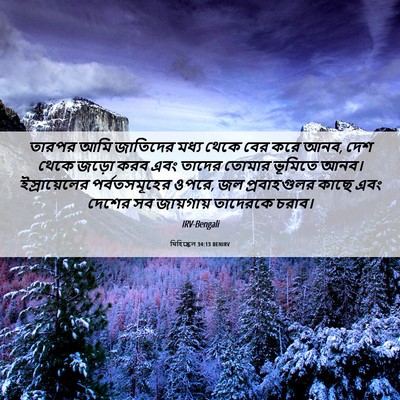 Picture 06 - যিহিষ্কেল 34:13 BENIRV - তারপর আমি জাতিদের - Bible Verse Picture