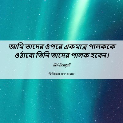 Picture 06 - যিহিষ্কেল 34:23 BENIRV - আমি তাদের ওপরে - Bible Verse Picture