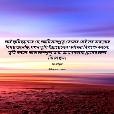 Picture 06 - যিহিষ্কেল 35:12 BENIRV - তাই তুমি জানবে যে, - Bible Verse Picture