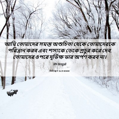 Picture 06 - যিহিষ্কেল 36:29 BENIRV - আমি তোমাদের সমস্ত - Bible Verse Picture
