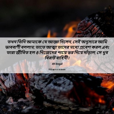 Picture 06 - যিহিষ্কেল 37:10 BENIRV - তখন তিনি আমাকে যে - Bible Verse Picture