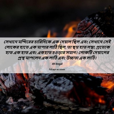 Picture 06 - যিহিষ্কেল 40:5 BENIRV - সেখানে মন্দিরের - Bible Verse Picture
