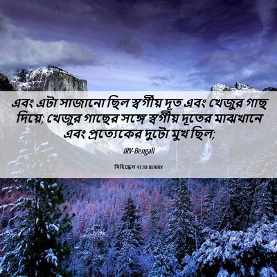 Picture 06 - যিহিষ্কেল 41:18 BENIRV - এবং এটা সাজানো ছিল - Bible Verse Picture