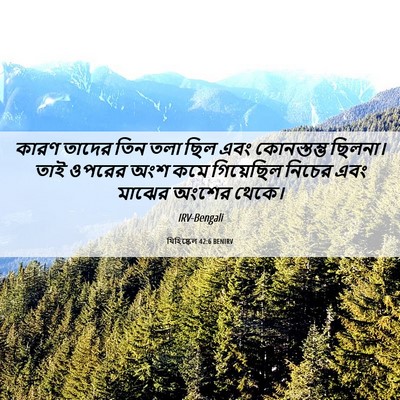 Picture 06 - যিহিষ্কেল 42:6 BENIRV - কারণ তাদের তিন তলা - Bible Verse Picture