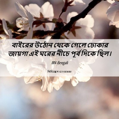 Picture 06 - যিহিষ্কেল 42:9 BENIRV - বাইরের উঠোন থেকে - Bible Verse Picture