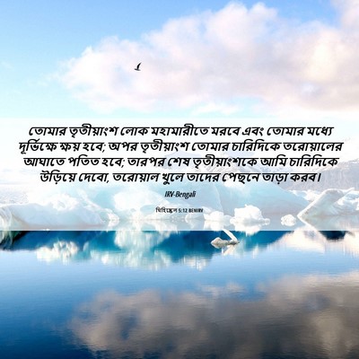 Picture 06 - যিহিষ্কেল 5:12 BENIRV - তোমার তৃতীয়াংশ - Bible Verse Picture