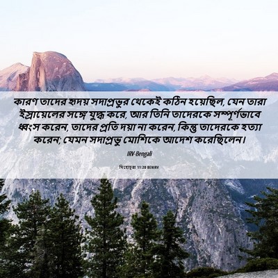 Picture 06 - যিহোচূৱা 11:20 BENIRV - কারণ তাদের হৃদয় - Bible Verse Picture