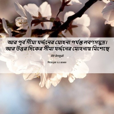 Picture 06 - যিহোচূৱা 15:5 BENIRV - আর পূর্ব সীমা - Bible Verse Picture
