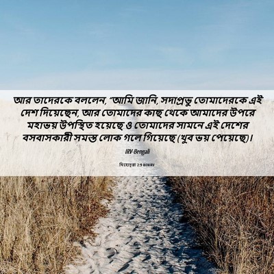 Picture 06 - যিহোচূৱা 2:9 BENIRV - আর তাদেরকে বললেন, - Bible Verse Picture