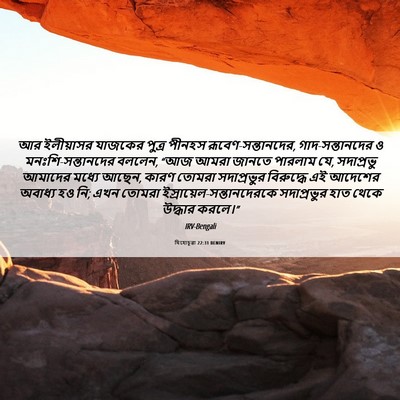 Picture 06 - যিহোচূৱা 22:31 BENIRV - আর ইলীয়াসর - Bible Verse Picture