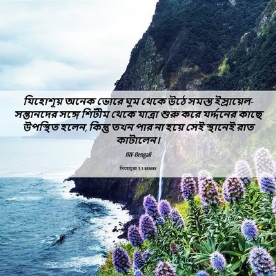 Picture 06 - যিহোচূৱা 3:1 BENIRV - যিহোশূয় অনেক - Bible Verse Picture