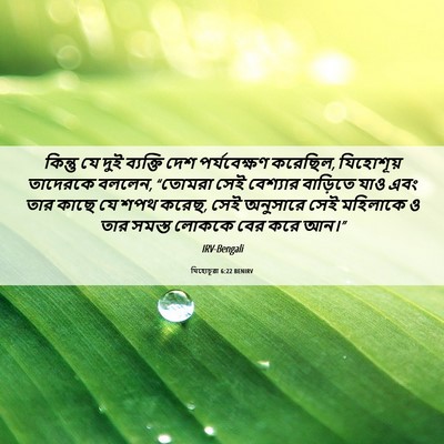 Picture 06 - যিহোচূৱা 6:22 BENIRV - কিন্তু যে দুই - Bible Verse Picture