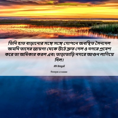 Picture 06 - যিহোচূৱা 8:19 BENIRV - তিনি হাত বাড়ানোর - Bible Verse Picture