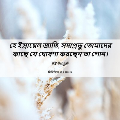 Picture 06 - যিৰিমিয়া 10:1 BENIRV - হে ইস্রায়েল জাতি, - Bible Verse Picture