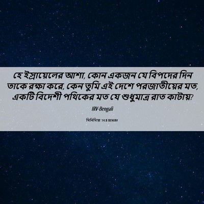 Picture 06 - যিৰিমিয়া 14:8 BENIRV - হে ইস্রায়েলের - Bible Verse Picture