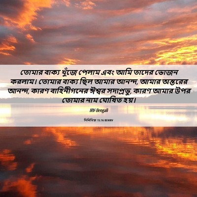 Picture 06 - যিৰিমিয়া 15:16 BENIRV - তোমার বাক্য খুঁজে - Bible Verse Picture