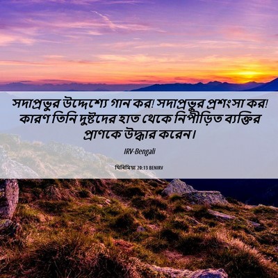 Picture 06 - যিৰিমিয়া 20:13 BENIRV - সদাপ্রভুর - Bible Verse Picture