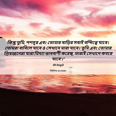 Picture 06 - যিৰিমিয়া 20:6 BENIRV - কিন্তু তুমি, পশহূর - Bible Verse Picture