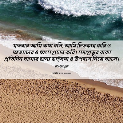 Picture 06 - যিৰিমিয়া 20:8 BENIRV - যতবার আমি কথা বলি, - Bible Verse Picture