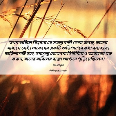 Picture 06 - যিৰিমিয়া 29:22 BENIRV - তখন বাবিলে - Bible Verse Picture