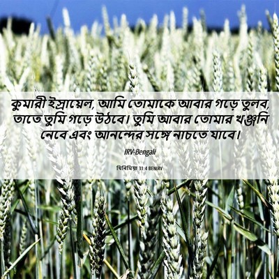 Picture 06 - যিৰিমিয়া 31:4 BENIRV - কুমারী ইস্রায়েল, - Bible Verse Picture