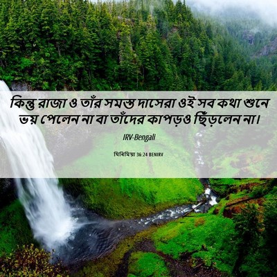 Picture 06 - যিৰিমিয়া 36:24 BENIRV - কিন্তু রাজা ও তাঁর - Bible Verse Picture