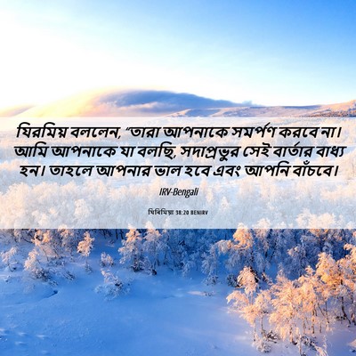 Picture 06 - যিৰিমিয়া 38:20 BENIRV - যিরমিয় বললেন, - Bible Verse Picture