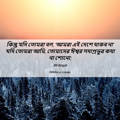 Picture 06 - যিৰিমিয়া 42:13 BENIRV - কিন্তু যদি তোমরা - Bible Verse Picture