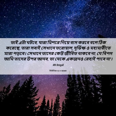 Picture 06 - যিৰিমিয়া 42:17 BENIRV - তাই এটা ঘটবে, যারা - Bible Verse Picture