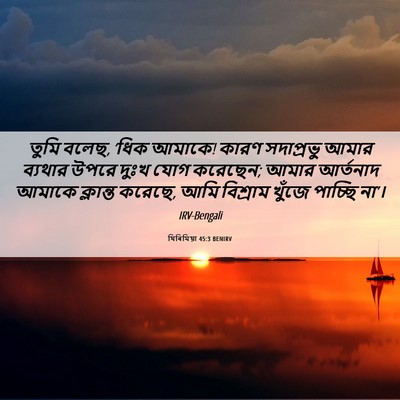 Picture 06 - যিৰিমিয়া 45:3 BENIRV - তুমি বলেছ, ‘ধিক - Bible Verse Picture