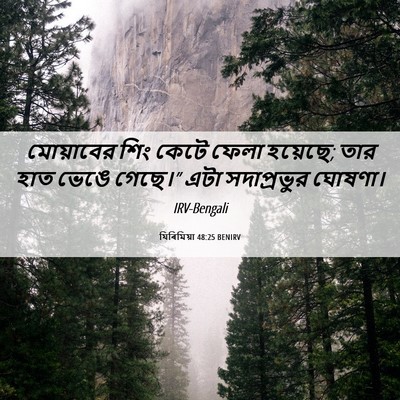 Picture 06 - যিৰিমিয়া 48:25 BENIRV - মোয়াবের শিং কেটে - Bible Verse Picture