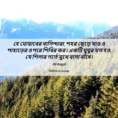 Picture 06 - যিৰিমিয়া 48:28 BENIRV - হে মোয়াবের - Bible Verse Picture