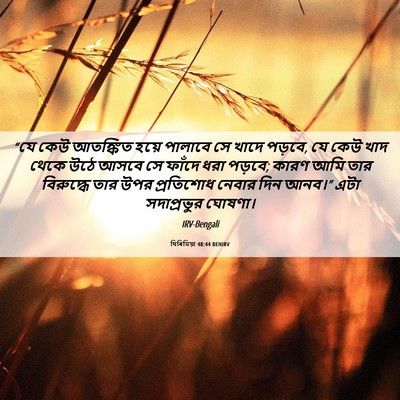 Picture 06 - যিৰিমিয়া 48:44 BENIRV - “যে কেউ আতঙ্কিত - Bible Verse Picture